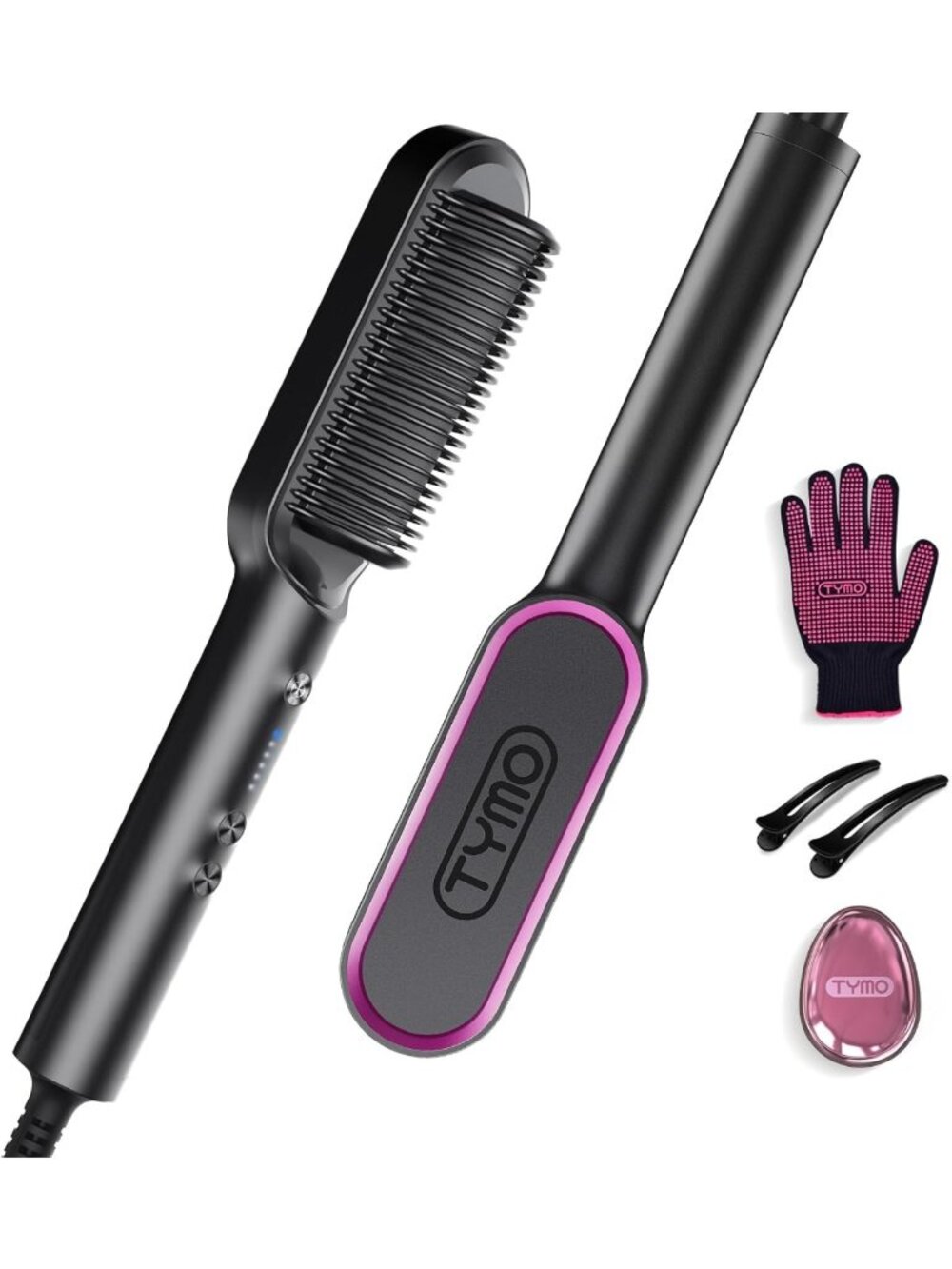 Professional Hair Straightener Brush & Hot Comb for Effortless Styling